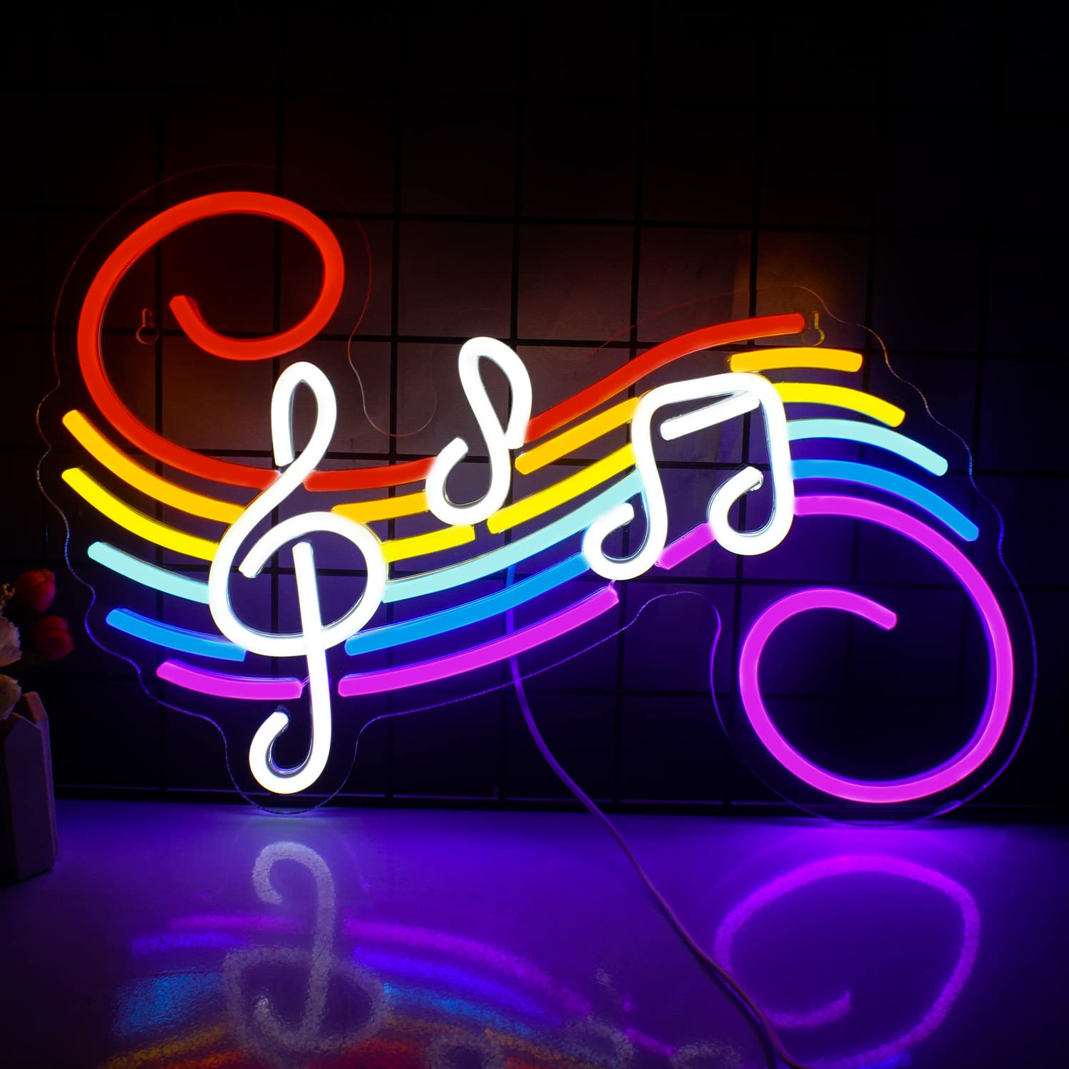 Lighting Christmas Decor - Neonowy znak z nutami muzycznymi, personalizowany,