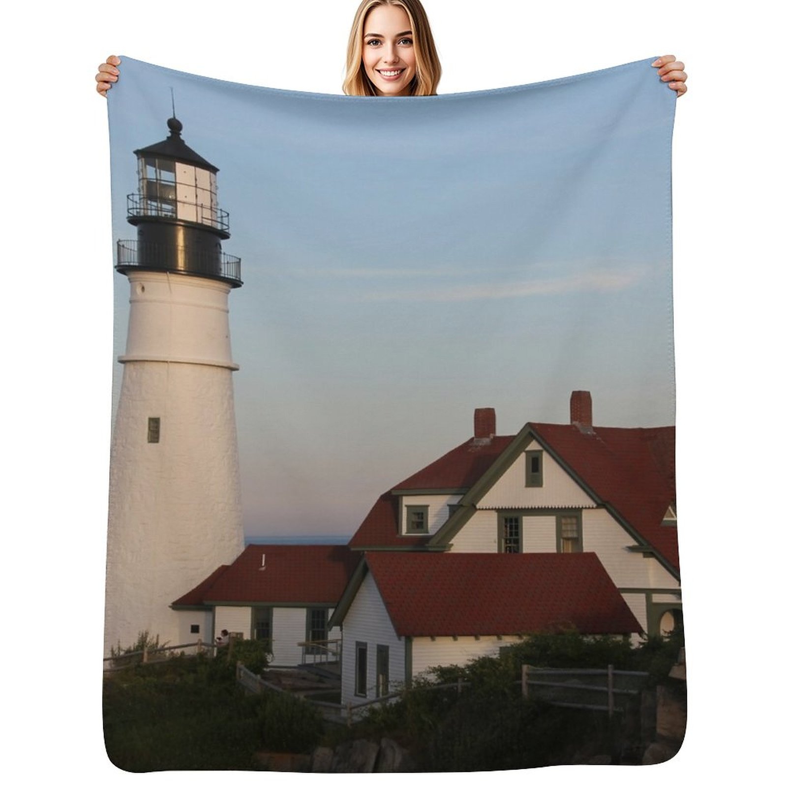 Lighting Home Decor Ideas - Koc z motywem Portland Head Light,
