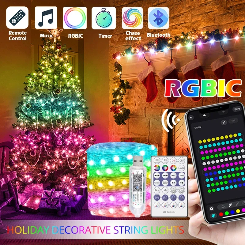 Decor Lighting Address - Dreamcolor łańcuch świątecznych lampek BT muzyka