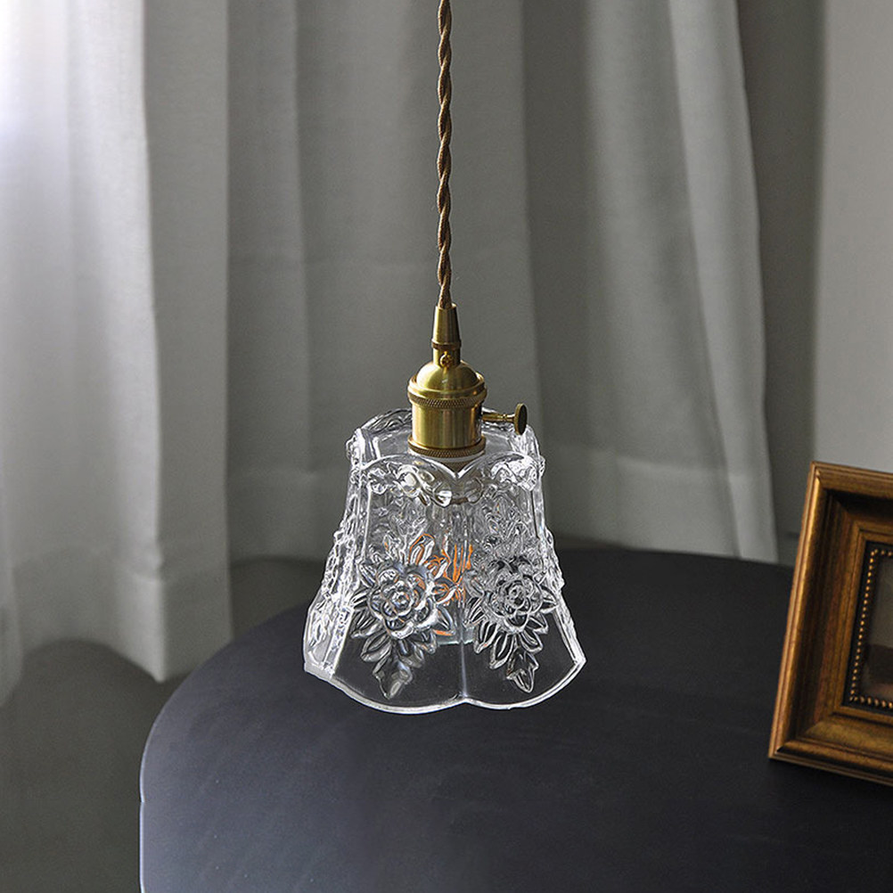 Lighting Home Decor Ideas - Retro szklana lampa wisząca, elegancka złota