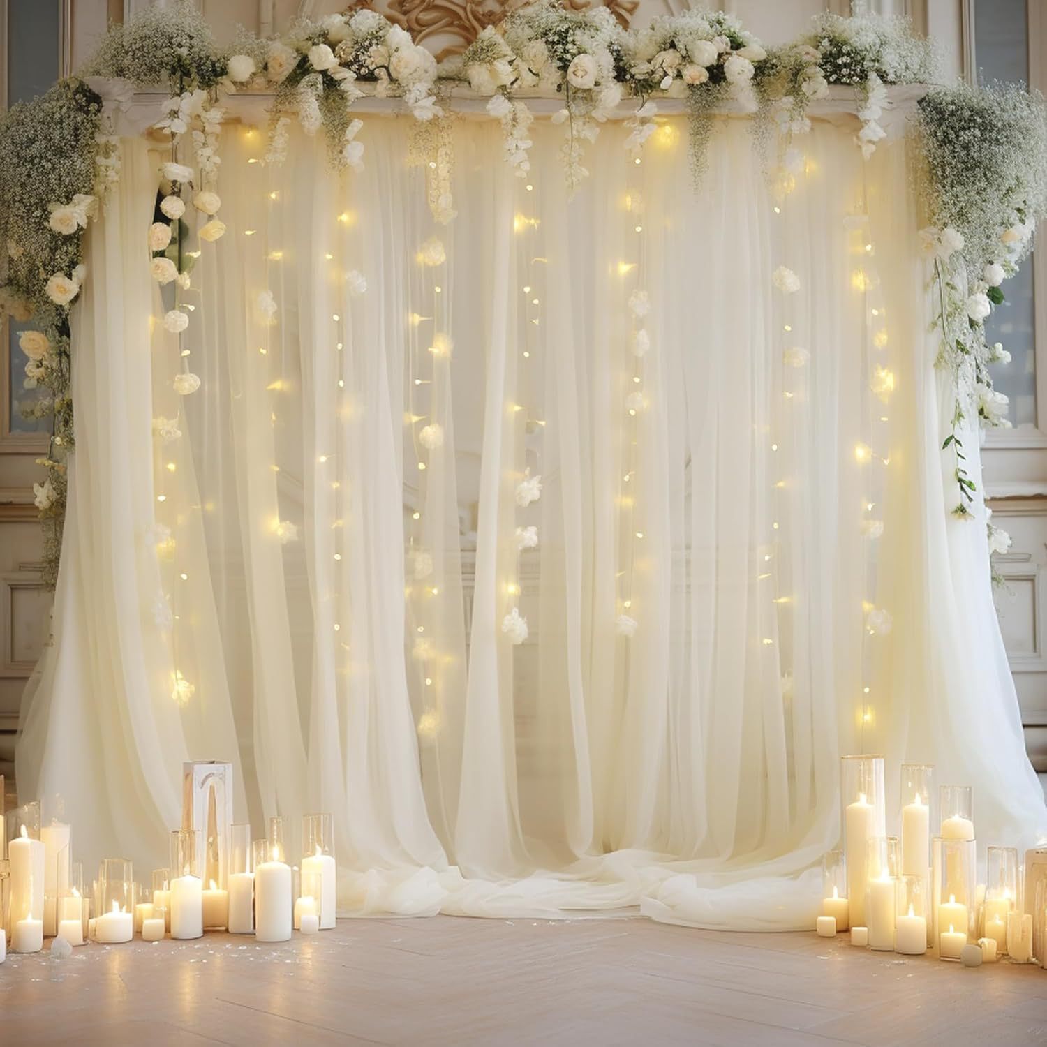 Lighting Decor Photos - 1 Zestaw tiulowych tkanin na tło