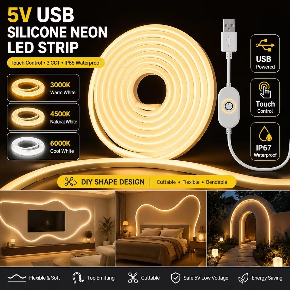 Silikonowa taśma LED USB, elas – Lighting Bolt Decor recenzja i cena