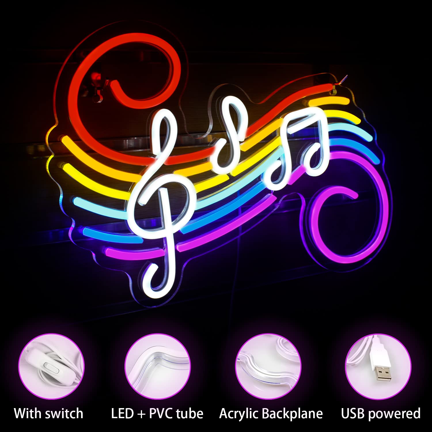 Neonowy znak z nutami muzyczny – Lighting Christmas Decor recenzja i cena